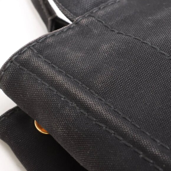 Prada Canapa Canvas x Leather Two-Way Handbag Black - Picture 15 of 16
